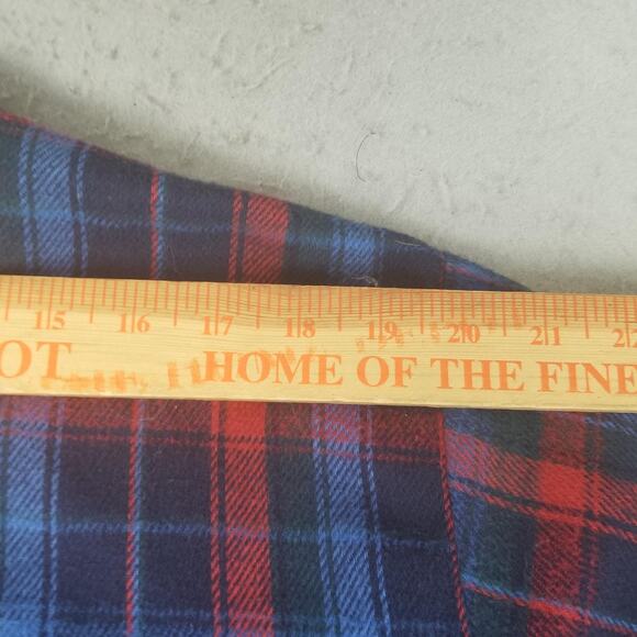 OshKosh B'gosh Shirt Mens Large Tall Blue Red Plaid Flannel Button Pockets - Picture 11 of 16